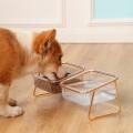 Pet Feeder Dog Food Bowl Cat Feeder Iron Frame for Small Medium