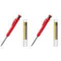 Solid Carpenter Pencil Set with 7 Refill Leads, Marking Tool