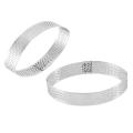 10 Pack Stainless Steel Tart Ring, Heat-resistant Perforated Cake