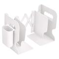 Expandable Bookend with Pen Holder for Office School Home Desk(white)