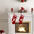 2 Pcs Christmas Stocking, Xmas Fireplace Socks Candy Gift Bag