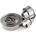 12pcs Stainless Steel Round Cake Mold Baking Mousse Ring Tools