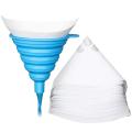 100 Packs Paint Strainers Cone Paint Filter with 190 M Filter Tips