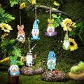 8 Pcs Easter Wooden Gnome Hanging Ornaments for Easter Decorations