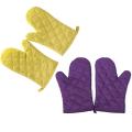 1 Pair Craft Cotton Oven Glove Pot Holder Cooking Mitts Purple