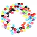 100pcs 8mm Mixed Color Round Shape Resin Buttons