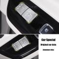 22pcs Car Central Control Start Gear Seat Button Sticker Cover Silver