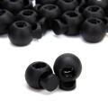 100 X Black Ball Cord Locks Toggles Round Cordlocks