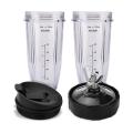 For Ninja 7 Fins Extractor Blades and 24oz Ninja Blender Cup with Lid