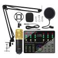 Bm 800 Microphone with Dj10 Sound Card for Pc Singing Gaming(gold)