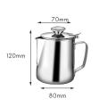 350ml Stainless Steel Milk Frothing Pitcher with Lid Espresso Coffee