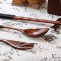 2 Set Wooden Tableware Travel Utensils Reusable,fork Spoon Chopsticks
