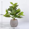 Simulation Green Plant Potted Cement Bonsai Desktop Decorations, C