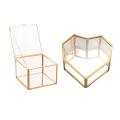 Square Opening Glass Geometry Garden Jewelry Boxs