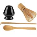 Matcha Whisk Set Bamboo Whisk Tea Spoon and Chashaku and Whisk Stand