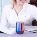 12 Oz Covered Double Insulated Stainless Steel Cup, Rainbow Color