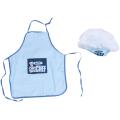 Childs Kids Chef Hat Apron Cooking Baking Chefs Junior Gift (blue)