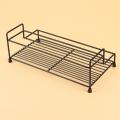 Iron Seasoning Rack Single-layer 2-grid Seasoning Storage Rack Black