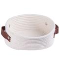 Woven Basket for Storage Oval Rope Coil Baskets with Handle Mini A