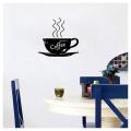 2x Coffee Cup Small Decorative Wall Stickers(black)22 X 23cm