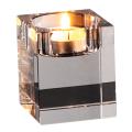 Candle Holder Solid Crystal Clear Square Glass Pillar for Home 1
