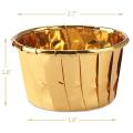 50pcs Aluminum Foil Cupcake Cups Disposable Baking Cups-gold