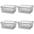 Hollow Iron Wired Basket, Metal Basket without Interlining Black