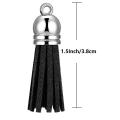 200pcs Keychain Tassels Pendants for Diy Crafts Making Supplies Black