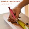 2 Pcs Solid Carpenter Pencil with Sharpener and 12 Refill Leads