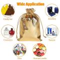 100 Pcs Gold Jewelry Bag Drawstring Bag for Christmas Valentines Day