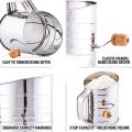 3 Cup Stainless Steel Flour Sifter - Hand Crank Flour Sifte