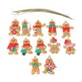 12pcs Gingerbread Man Christmas Tree Ornaments Xmas Soft Room Decor A