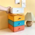 Desktop Storage Box Morandi Color Drawer Cosmetic Box(orange)