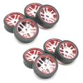 8pcs Rc Car Tires & Wheels for Wltoys K969 Iw04m Mini-z Rc 1/28s,red
