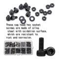 300 Pcs Hex Bolts Nut and Washer M3 Tool Kit with Plastic Box (black)