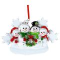 Personalized Snowman Family Of 4, Christmas Tree Ornament - Snowman