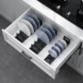 Kitchen Free Perforated Space Aluminum Drain Tableware Storage Rack-a
