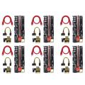 6pcs Pci-e 1x to 16x Adapter Card Adapter Board for Btc Miner Red