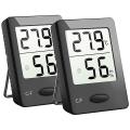 Humidity Gauge, Room Thermometer Hygrometer, Mini Size, Black,2 Packs