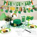 36pcs St Patrick's Day Shamrock Ornaments Good Luck Green Ornaments