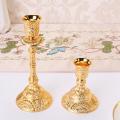 Metal Candle Holder Stand Candelabra Taper Golden Candlestick B