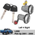 1 Set Front Left Right Door Lock Barrel & Keys for Mitsubishi L200
