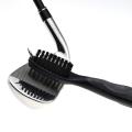 Pure Cotton Golf Towel Brush Tool Kit with Club Groove Cleaner(black)