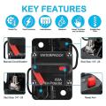 Waterproof Circuit Breaker,with Manual Reset,12v-48v Dc,60a,for Car