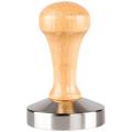 Solid Wood Wooden Tamper Coffee Powder Hammer Stainless Steel 57.5mm