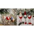 3 Pack Christmas Long Leg Gnome Santahanging Drop Ornament Doll