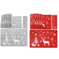 Christmas Placemat Washable Mat Set Of 6 Placemat & 6 Cup Mats(red)