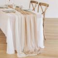 Silky Crinkle Chiffon Table Runner (set Of 2) ,pink Champagne
