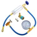 Air Conditioner A/c Oil Injector Tool with Gauge R12 R134a Adapter