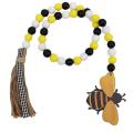 Bee Wood Bead Garland with Tassels for Tiered Tray Displays
